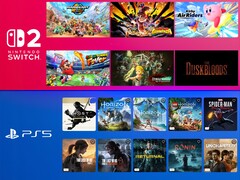 Vengono mostrati i giochi esclusivi per Switch 2 e PS5 (Fonte: Nintendo of America, Sony PlayStation con modifiche)