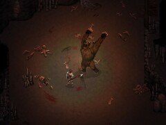 Un'immagine che mostra un combattimento contro un orso in Drova - Forsaken Kin, ora scontato del 50%.