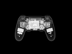 Un'immagine a raggi X di un controller PlayStation 3 con i componenti interni visibili