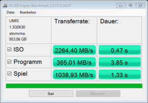 Test di copia di file AS SSD