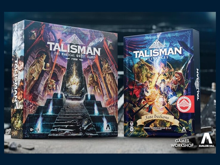 Talisman 5ª Edizione e l'espansione Alleanze di Talisman: L'espansione Fate Beckons. (fonte: Avalon Hill)