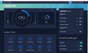 Schermata iniziale di Lenovo Vantage