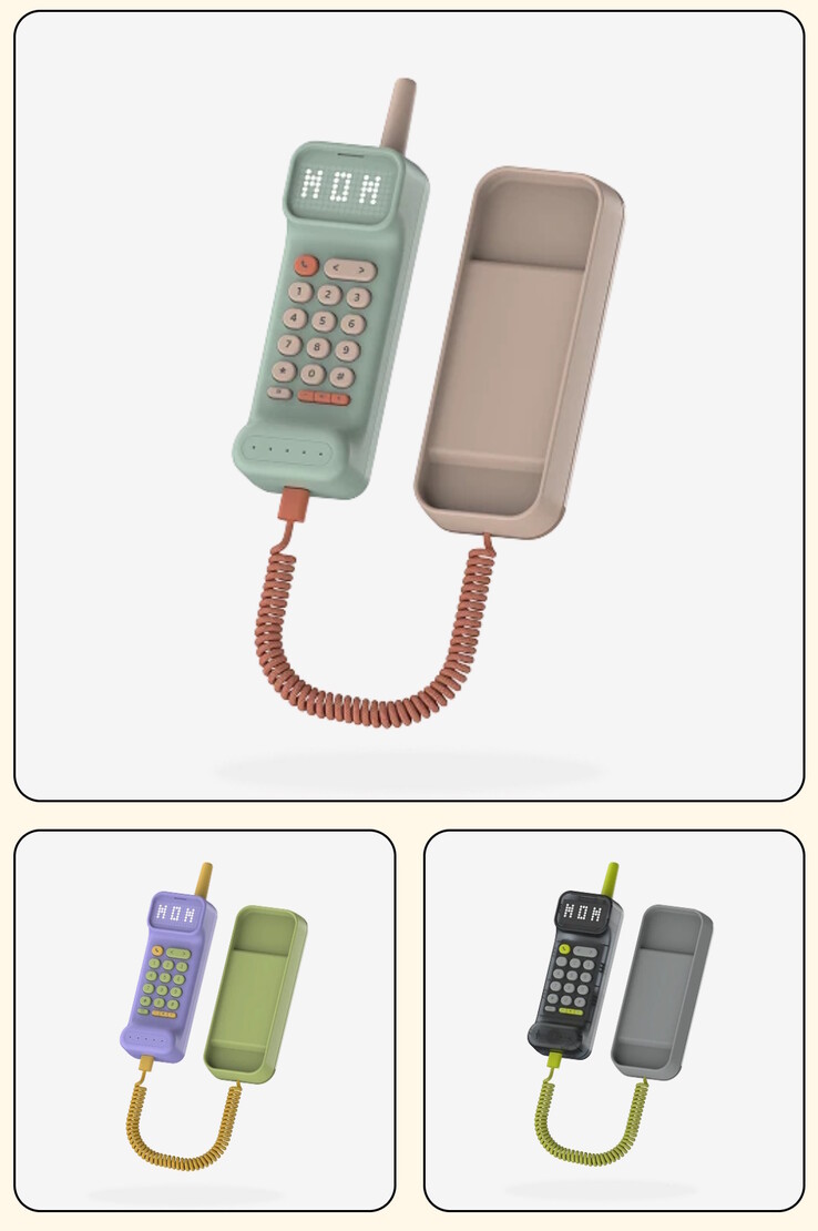 Il telefono Waffle Home è disponibile in tre varianti di colore: verde menta, viola confetto e nero grafite.