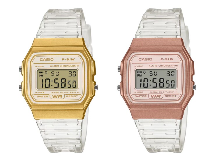 Gli orologi Casio F-91WS-7A2 (a sinistra) e F-91WS-7A3 (a destra)