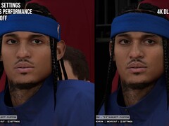 Differenza visiva nella resa dei caratteri in NBA 2K27 con e senza DLSS 5.