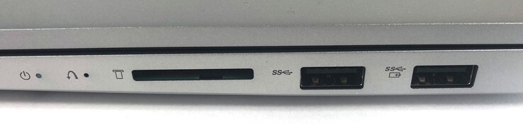 Destra: 2 x USB 3.2 Type-A, 1 x lettore di schede 4-in-1 (MMC, SDHC, SDXC, SD)