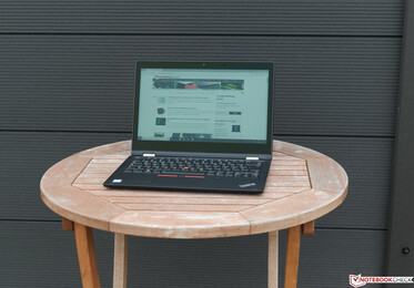 Utilizzo del ThinkPad Lenovo L390 Yoga all'esterno in ombra