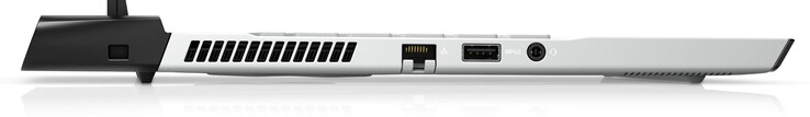 A sinistra: Kensington, LAN, USB-A 3.0, jack audio per cuffie (fonte immagine: Dell)