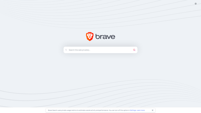 Brave Search - pagina iniziale a partire da febbraio 2023 (Fonte: Own)