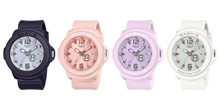 Da sinistra a destra: gli orologi Casio BGA-15K-2A, BGA-15K-4A, BGA-15K-6A e BGA-15K-7A
