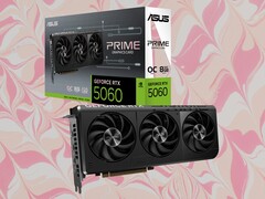 Asus Prime GeForce RTX 5060 è un modello overcloccato con un boost clock di 2.595 MHz. (Fonte immagine: Asus, Unsplash, modificato)