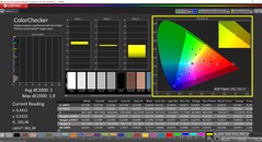 CalMAN ColorChecker (modalità: P3, spazio colore di destinazione: P3)