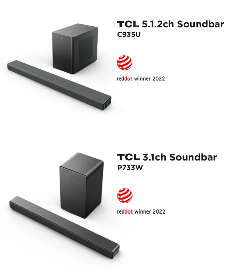 2 nuove soundbar TCL e i loro subwoofer. (Fonte: TCL)