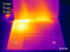 Temperature superficiali durante lo stress test (lato superiore)