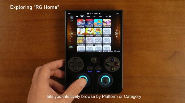 La nuova RG Home consente di passare rapidamente dal desktop di Android all'interfaccia di gioco.