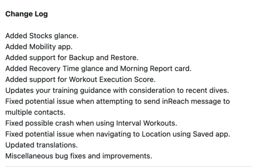 Il registro delle modifiche per la versione software 14.14 per gli smartwatch Garmin Instinct serie 3
