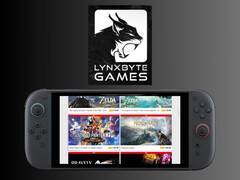Il logo di LynxByte Games è mostrato sopra la console Switch 2 (Fonte immagine: LynxByte Games LinkedIn, Nintendo of America con modifiche)