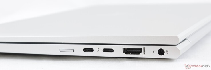 A destra: Nano-SIM slot (opzionale) 2x USB-C + Thunderbolt 3, HDMI 1.4, alimentazione