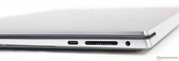 A destra: USB 3.2 Gen 2 Type-C con Power Delivery e DisplayPort, lettore SD, audio combo 3.5 mm