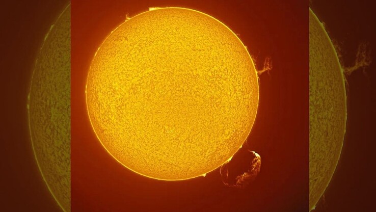 Una prominenza e un'espulsione di massa coronale catturate sulla superficie del Sole. (Fonte immagine: Maximilian Teodorescu)
