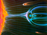 Un campo magnetico offre una buona protezione. Sole, Venere, Terra e Marte a confronto - con le giuste proporzioni. (Fonte: ESA)