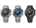 Da sinistra a destra: Casio Edifice ECB-2300D-1A, ECB-2300D-2A e ECB-2300DC-1A. (Fonte: Casio)