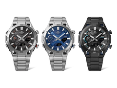Da sinistra a destra: Casio Edifice ECB-2300D-1A, ECB-2300D-2A e ECB-2300DC-1A. (Fonte: Casio)