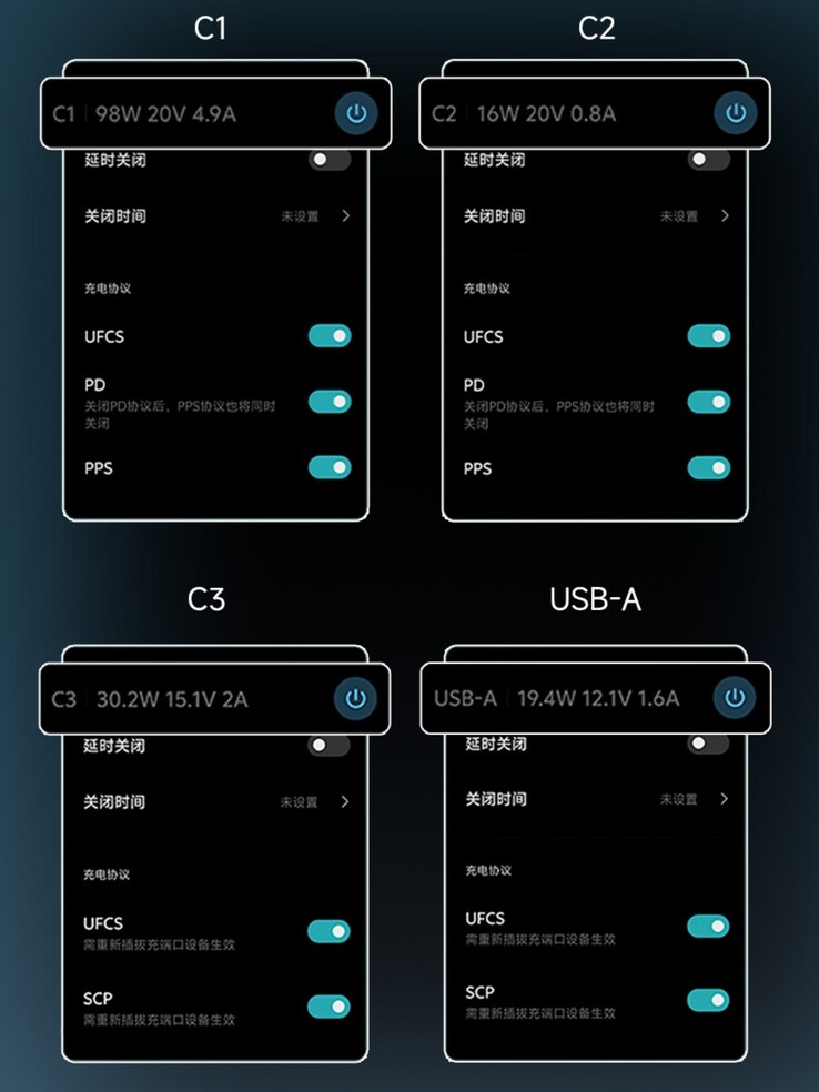 L'aggiornamento di Cuktech 10 Super Power Charger Ultra porta più controlli di protocollo (nella foto). (Fonte: Cuktech)