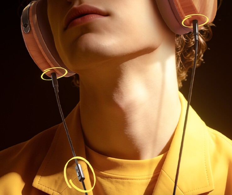 Le cuffie Fiio Snowsky Nature sono dotate di un cavo staccabile con telecomando integrato.