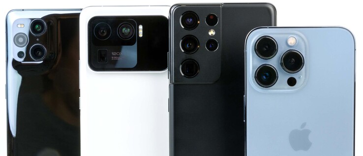 da sinistra: Find X3 Pro, Mi 11 Ultra, Galaxy S21 Ultra e iPhone 13 Pro