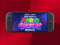 Il film di Super Mario Galaxy in riproduzione sulla console Switch 2 (Fonte immagine: Illumination, Nintendo of America con modifiche)