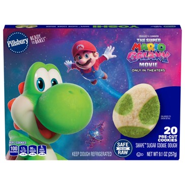Il fronte della confezione di pasta biscotto Super Mario Galaxy Movie Pillsbury (fonte: Tops Friendly Markets)