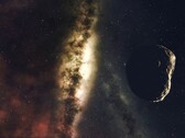 Illustrazione di un artista che mostra un asteroide e la Via Lattea. (Fonte: CharlVera - Pixabay)
