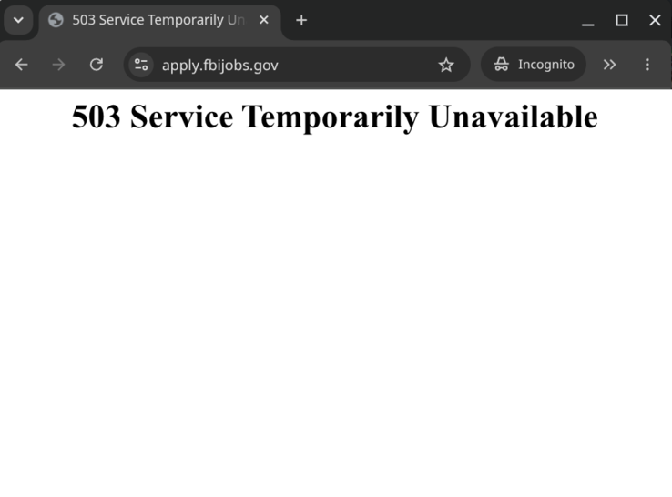 Errore 503 dell’FBI