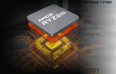 Il Ryzen 7 5700X è uno dei nuovi processori desktop enthusiast-level di AMD. (Fonte immagine: AMD/PassMark - modificato)