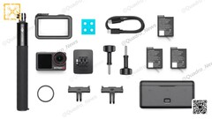 Il DJI Osmo Action 5 Pro sarà dotato di 3 batterie per sessioni di registrazione prolungate. (Fonte immagine: @Quadro_News via Twitter/X)