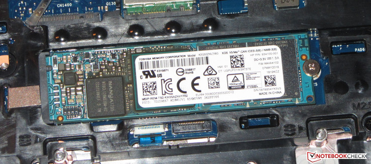 SSD NVMe M.2 2280 di Toshiba.