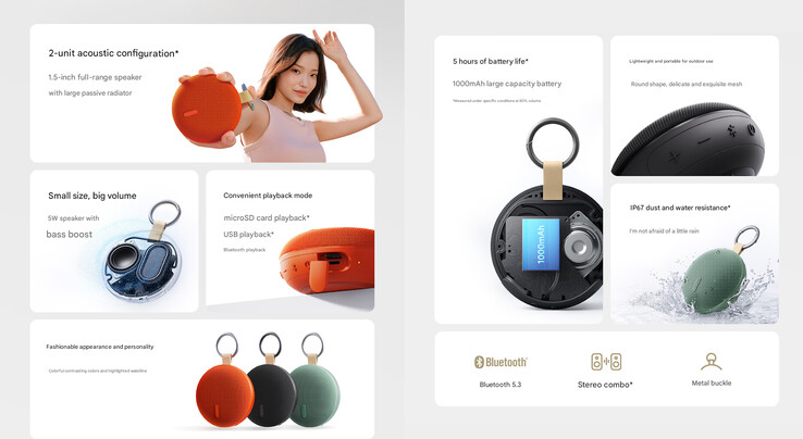 I punti salienti del Redmi Bluetooth Speaker 2 (Fonte: Xiaomi - traduzione automatica)
