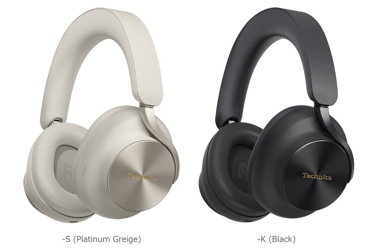 Le cuffie Technics A1000 sono disponibili in Platinum Greige (EAH-A1000-S) (a sinistra) o Nero (EAH-A1000-K).