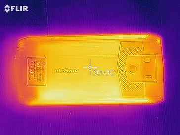 Distribuzione del calore lato posteriore del dispositivo sotto carico