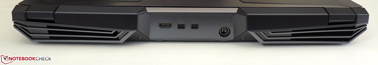 Rear: 1x HDMI, 2x Mini-DisplayPort, power