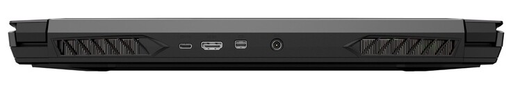 Lato posteriore: USB-C 3.1 Gen2 incl. DisplayPort, HDMI 2.0, Mini-DisplayPort 1.4, alimentazione