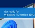 Banner promozionale ufficiale di Microsoft che annuncia l'imminente versione 26H2 di Windows 11.