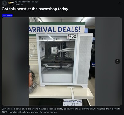 u/uneektnt ha fatto un affare straordinario in un banco dei pegni. (Fonte immagine: uneektnt via Reddit)