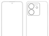 Un presunto schizzo del Redmi K60 Ultra. (Fonte: Digital Chat Station)