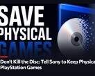 Un'immagine promozionale relativa alla petizione “Don't Kill The Disc” a sostegno dei giochi fisici per PlayStation