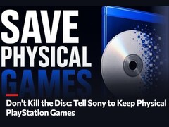 Un'immagine promozionale relativa alla petizione “Don't Kill The Disc” a sostegno dei giochi fisici per PlayStation 