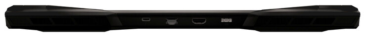 Retro: Thunderbolt 4 (USB-C; DisplayPort), Ethernet 2,5 Gb/s, HDMI, adattatore AC