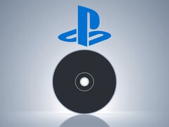 Un disco PS5 vuoto raffigurato sotto il logo PlayStation