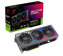 ASUS ROG Strix RTX 4060 Ti 16 GB è dotato di una uscita HDMI e tre uscite DisplayPort. (Fonte: ASUS/Notebooksbilliger)